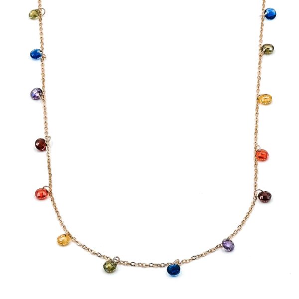 Kette „Carmalina“ (bunt) aus 925er Sterling Silber, goldplattiert