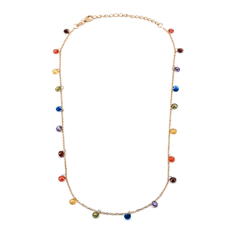 Alternative view of Kette „Carmalina“ (bunt) aus 925er Sterling Silber, goldplattiert