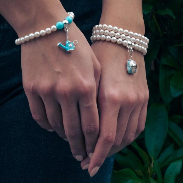 Alternative view of Charms Perlenkugelarmband Joana Edelstein mit 925 Sterling Silber