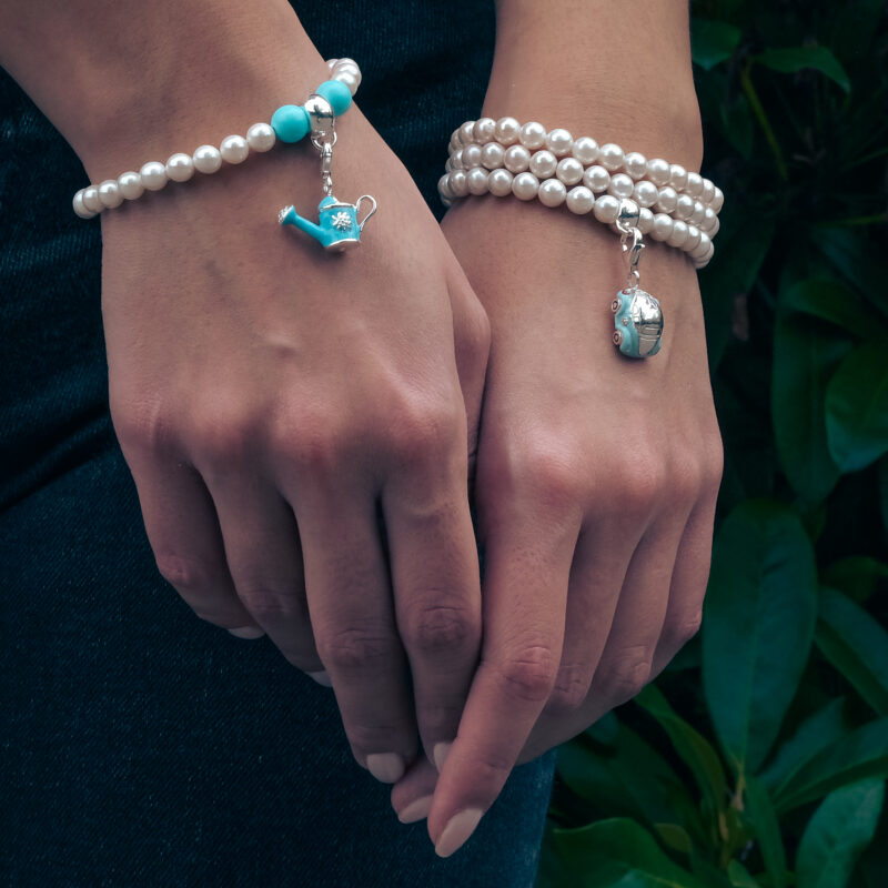 Alternative view of Charms Perlenkugelarmband Joana Edelstein mit 925 Sterling Silber