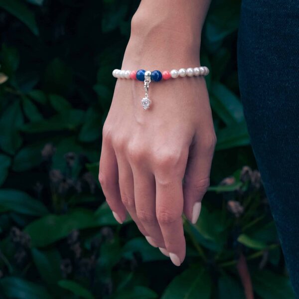 Alternative view of Charms Perlenkugelarmband Giulia Edelstein mit 925 Sterling Silber
