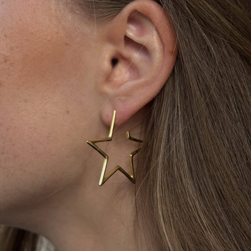 Alternative view of Halbcreolen "Starlight" aus 925 Sterling Silber, goldplattiert