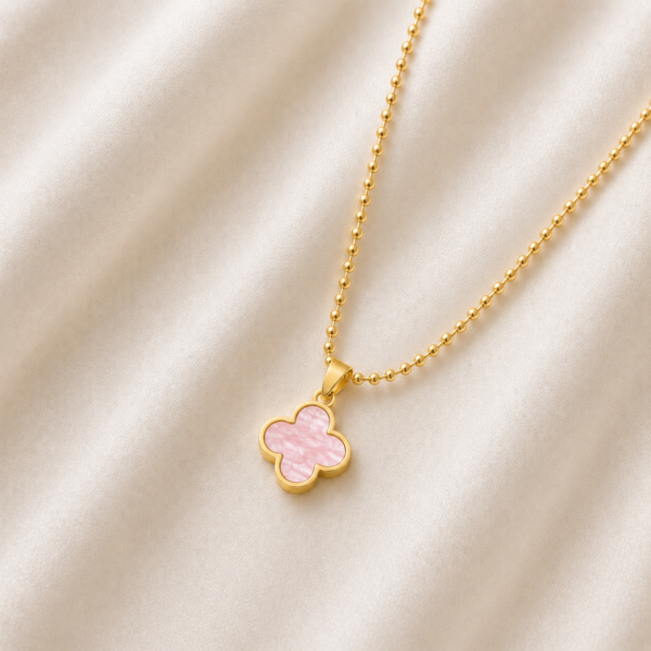 Kette „New York“ Mini mit rosa Perlmutt aus 925er Sterling Silber, goldplattiert