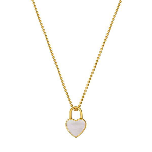 Kette „Hollywood“ mit Perlmutt aus 925er Sterling Silber, goldplattiert