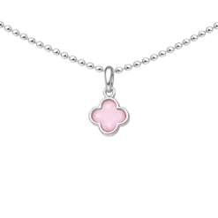 Kette Kleeblatt New York Mini rosa Perlmutt 925 Sterling Silber