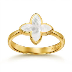 Ring Coslada Perlmutt 925 Sterling Silber goldplattiert