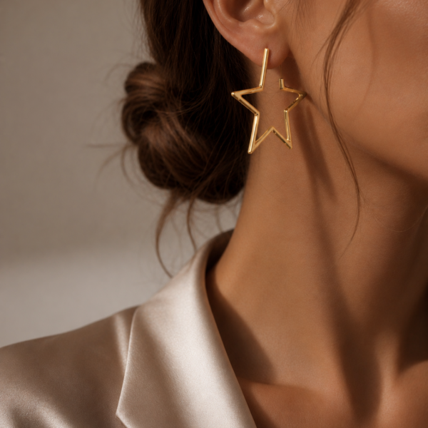 Halbcreolen "Starlight" aus 925 Sterling Silber, goldplattiert