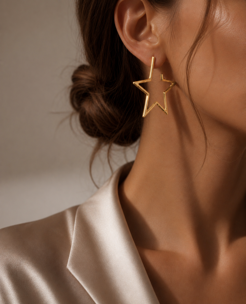 Halbcreolen "Starlight" aus 925 Sterling Silber, goldplattiert
