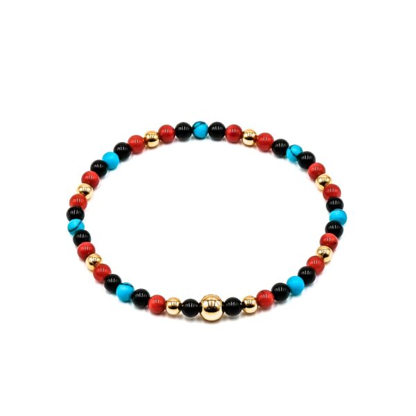 MEN Kugelarmband „Venja“ mit Edelstein aus 925er Sterling Silber, goldplattiert