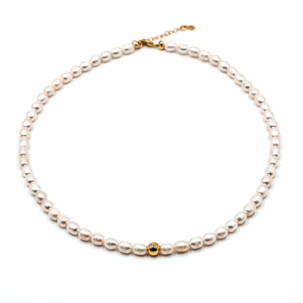 Perlenkette „Fowleri“ aus 925er Sterling Silber, goldplattiert