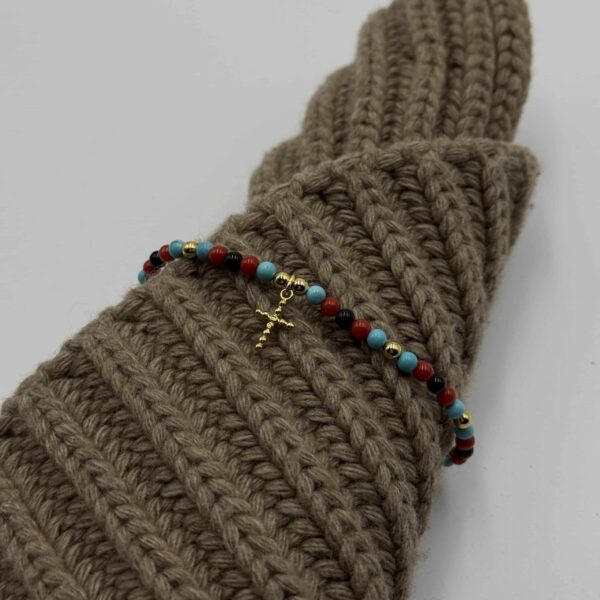 MEN Kugelarmband „Velora“ mit Edelstein aus 925er Sterling Silber, goldplattiert