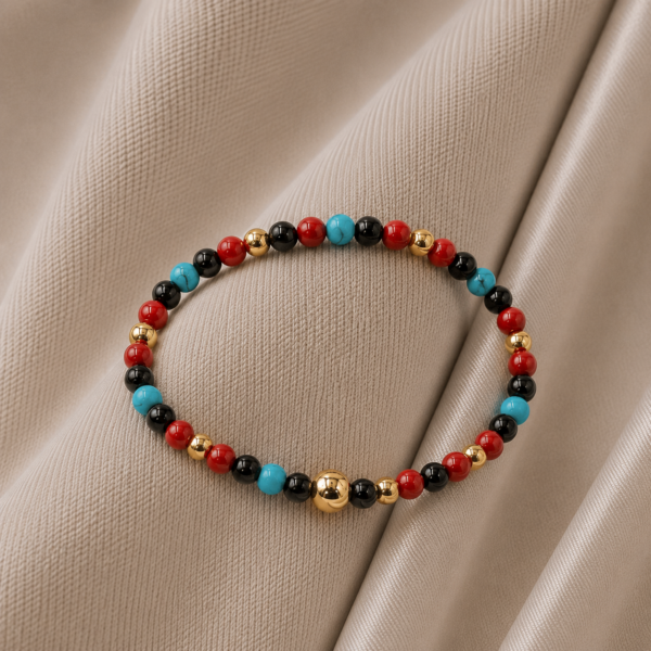 Kugelarmband Venja Edelstein mit 925 goldplattiert