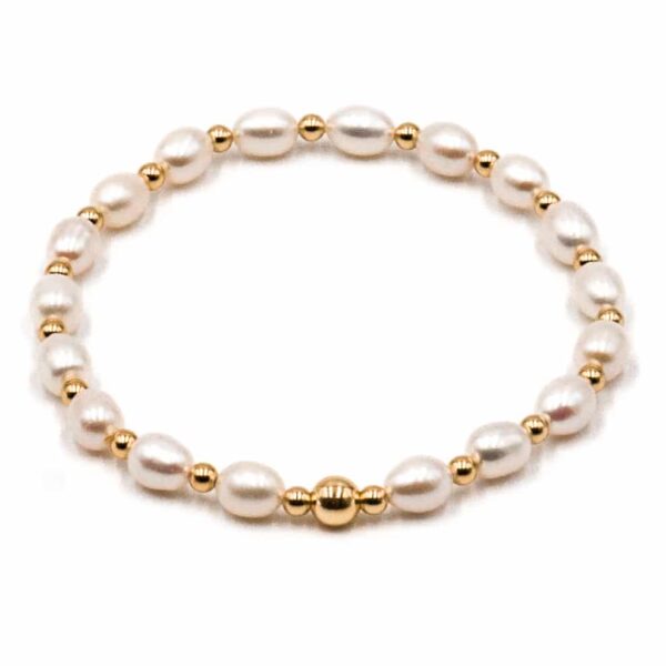 Perlenarmband „Flawless“ aus 925er Sterling Silber, goldplattiert