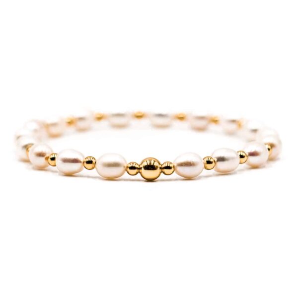 Alternative view of Perlenarmband „Flawless“ aus 925er Sterling Silber, goldplattiert