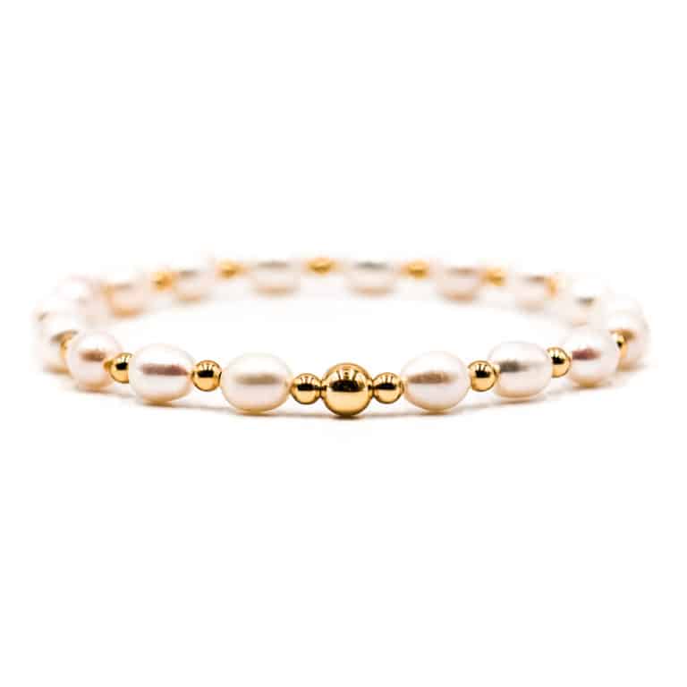 Alternative view of Perlenarmband „Flawless“ aus 925er Sterling Silber, goldplattiert