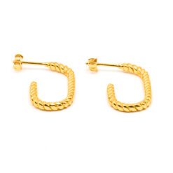 Alternative view of Ohrringe Halbcreolen Nizza 925 Sterling Silber goldplattiert