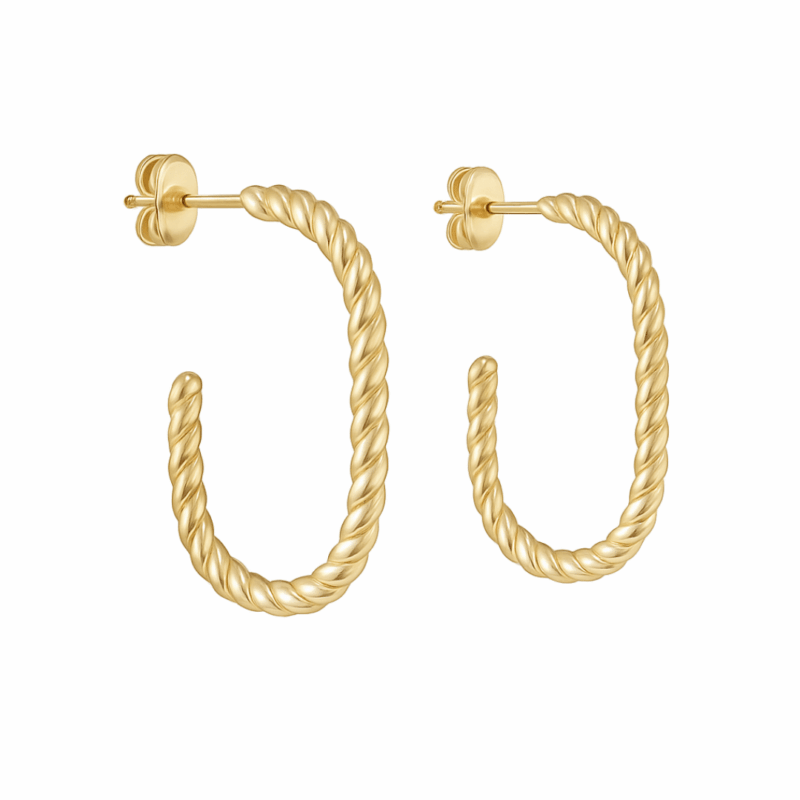 Halbcreolen "Nizza" aus 925 Sterling Silber, goldplattiert