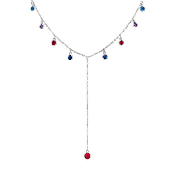 Y-Kette Monroe 925 Sterling Silber Zirkonia bunt