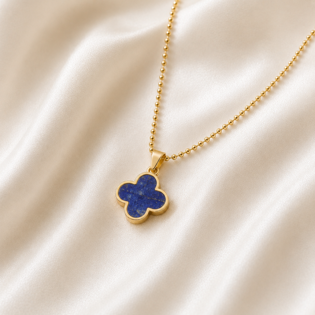 Kette "New York" mit Lapis aus 925 Sterling Silber, goldplattiert