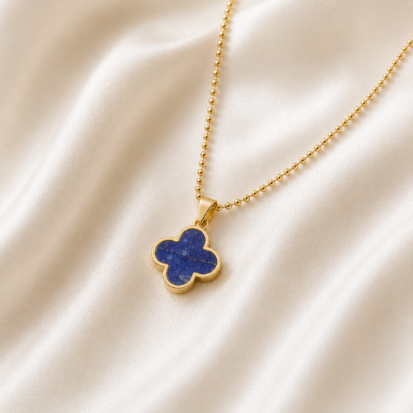 Kette "New York" mit Lapis aus 925 Sterling Silber, goldplattiert