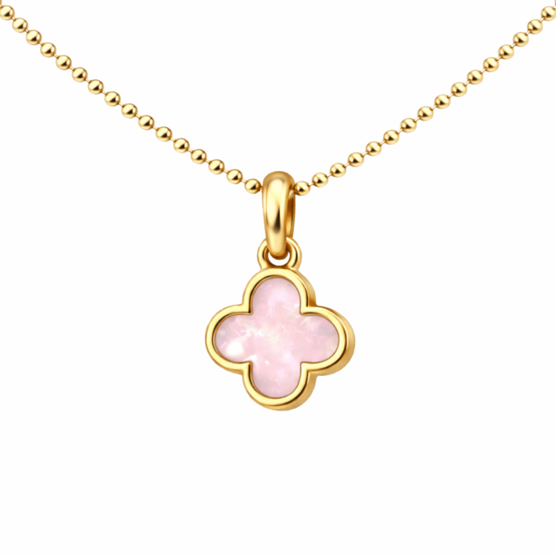 Kette „New York“ mit rosa Perlmutt aus 925er Sterling Silber, goldplattiert