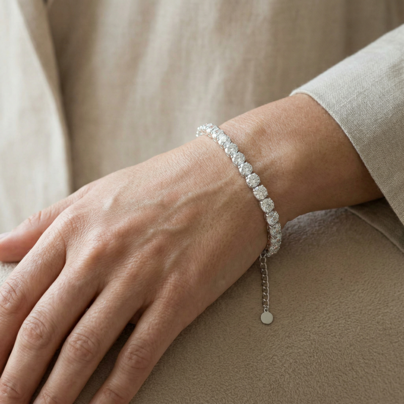 Exklusiv Armband "Tessa" aus 925er Sterling Silber mit weißem Zirkonia