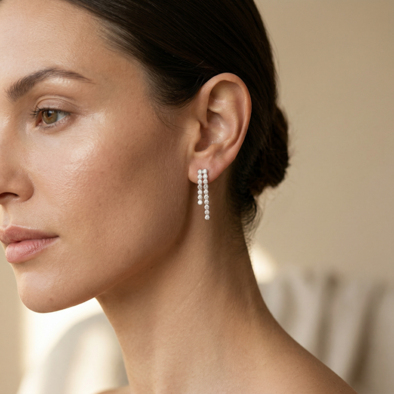 Ohrringe „Eternal“ aus 925er Sterling Silber mit weißem Zirkonia