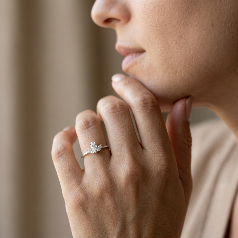 Alternative view of Ring „Liliane“ aus 925er Sterling Silber mit weißem Zirkonia