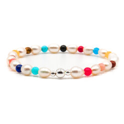 Kugelarmband Lolana Perlen Edelstein mit 925 Sterling Silber