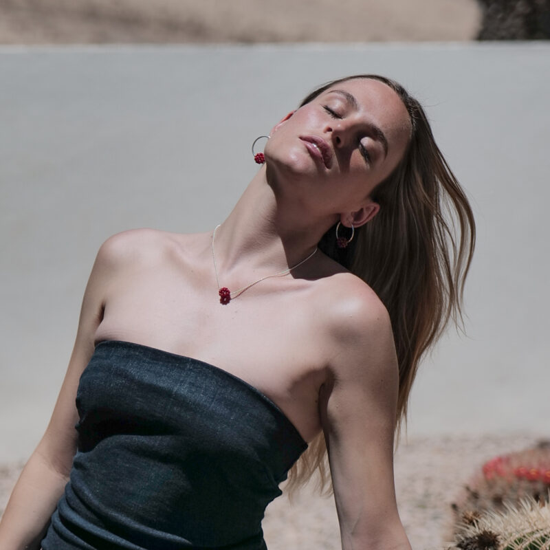 Alternative view of Creolen "Berry Florisa" Edelstein mit 925 Sterling Silber