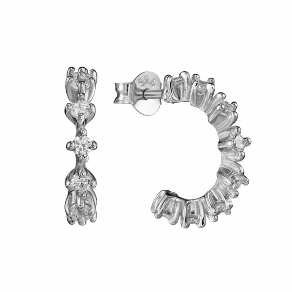 Halbcreolen „Isela“ mit Zirkonia aus 925er Sterling Silber