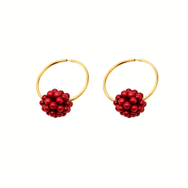 Creolen "Berry Florisa" Edelstein mit 925 Sterling Silber, goldplattiert