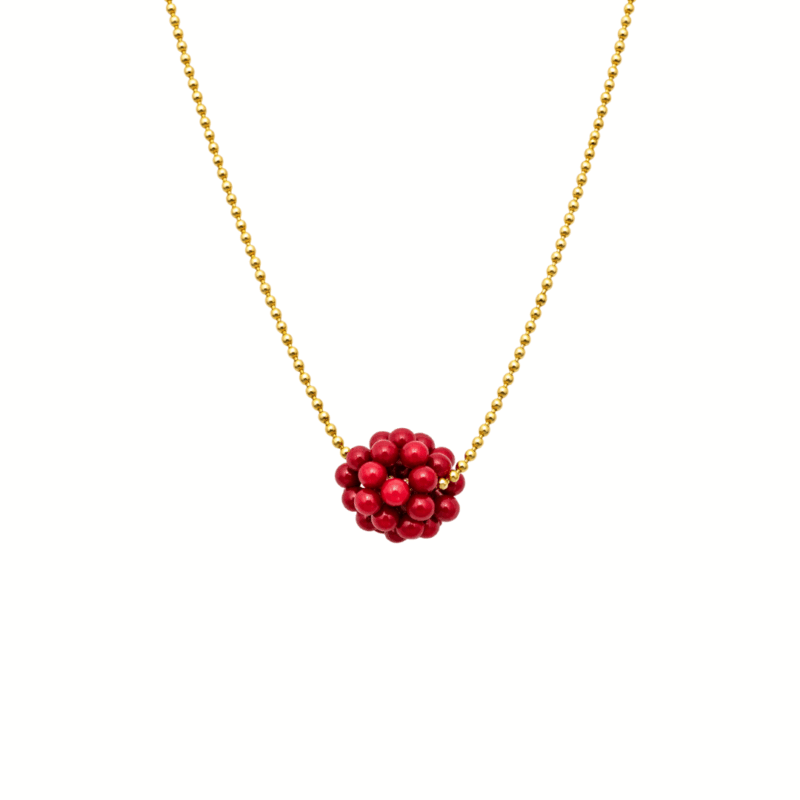 Kette Berry Florisa Edelstein mit 925 Sterling Silber goldplattiert