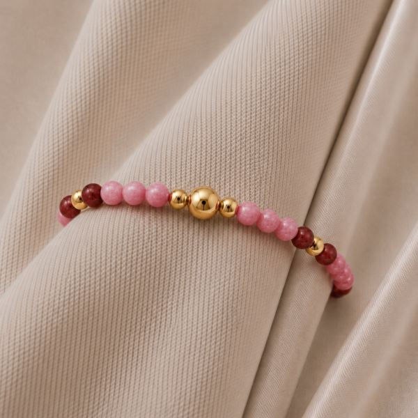 Kugelarmband "Antibes II" Edelstein mit 925, goldplattiert
