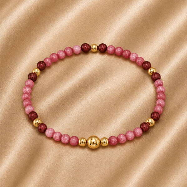 Kugelarmband "Antibes II" Edelstein mit 925, goldplattiert