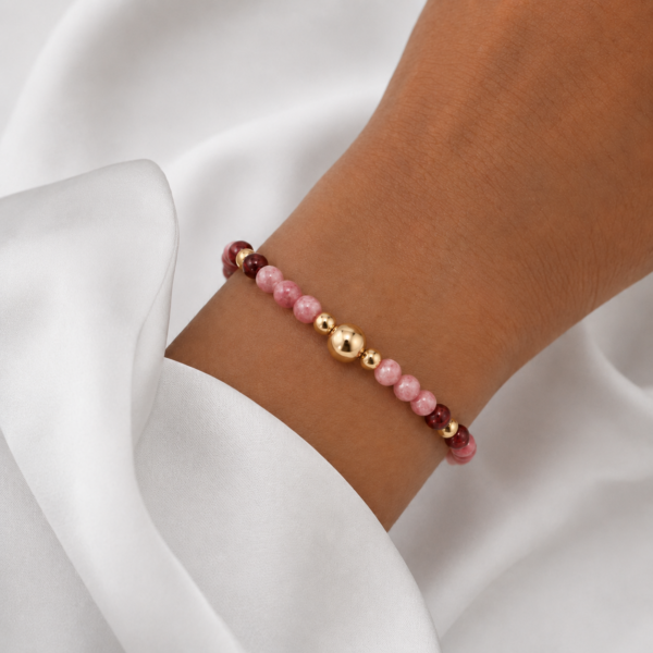 Kugelarmband "Antibes II" Edelstein mit 925, goldplattiert
