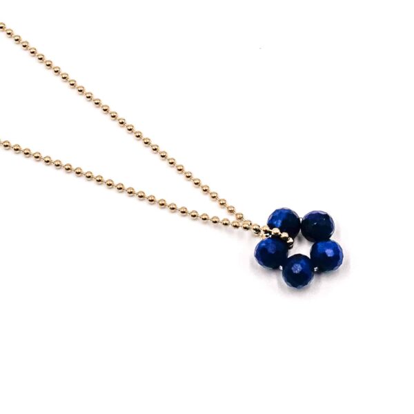 Kette „Fleur Dolores“ aus 925er Sterling Silber, goldplattiert, mit Edelstein