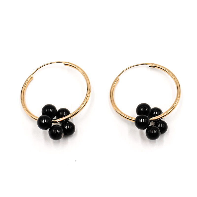 Ohrringe Creolen Fleur Cira Edelstein mit 925 Sterling Silber goldplattiert