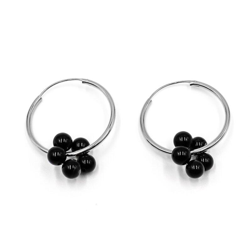 Ohrringe Creolen Fleur Cira Edelstein mit 925 Sterling Silber