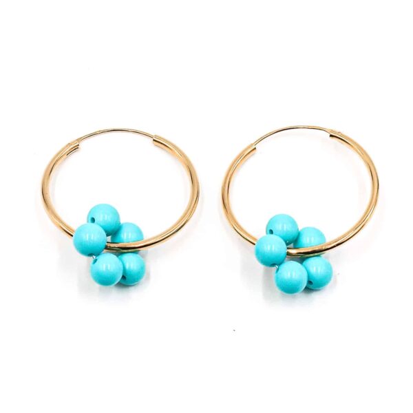 Creolen "Fleur Lalola" Edelstein mit 925 Sterling Silber, goldplattiert