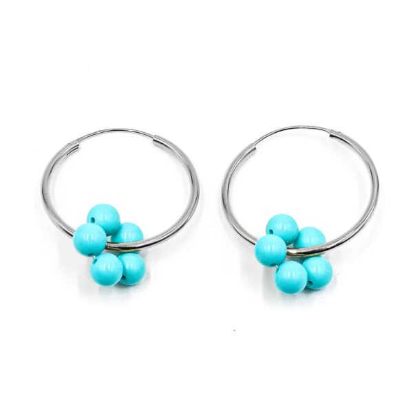 Creolen "Fleur Lalola" Edelstein mit 925 Sterling Silber