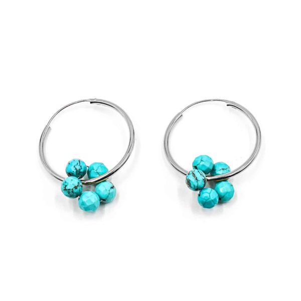 Creolen „Fleur Liviana“ mit Edelstein aus 925er Sterling Silber