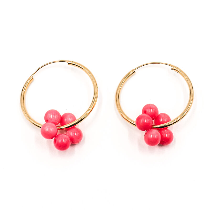 Ohrringe Creolen Fleur Manaus Edelstein mit 925 Sterling Silber goldplattiert