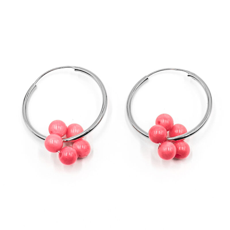 Ohrringe Creolen Fleur Manaus Edelstein mit 925 Sterling Silber