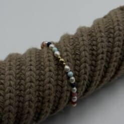 Kugelarmband „Lolana“ mit Perlen & Edelstein aus 925er Sterling Silber, goldplattiert