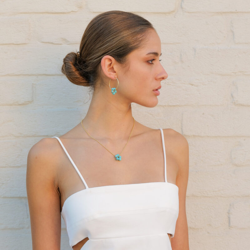 Alternative view of Kette "Fleur Liviana" mit Edelstein aus 925er Sterling Silber, goldplattiert