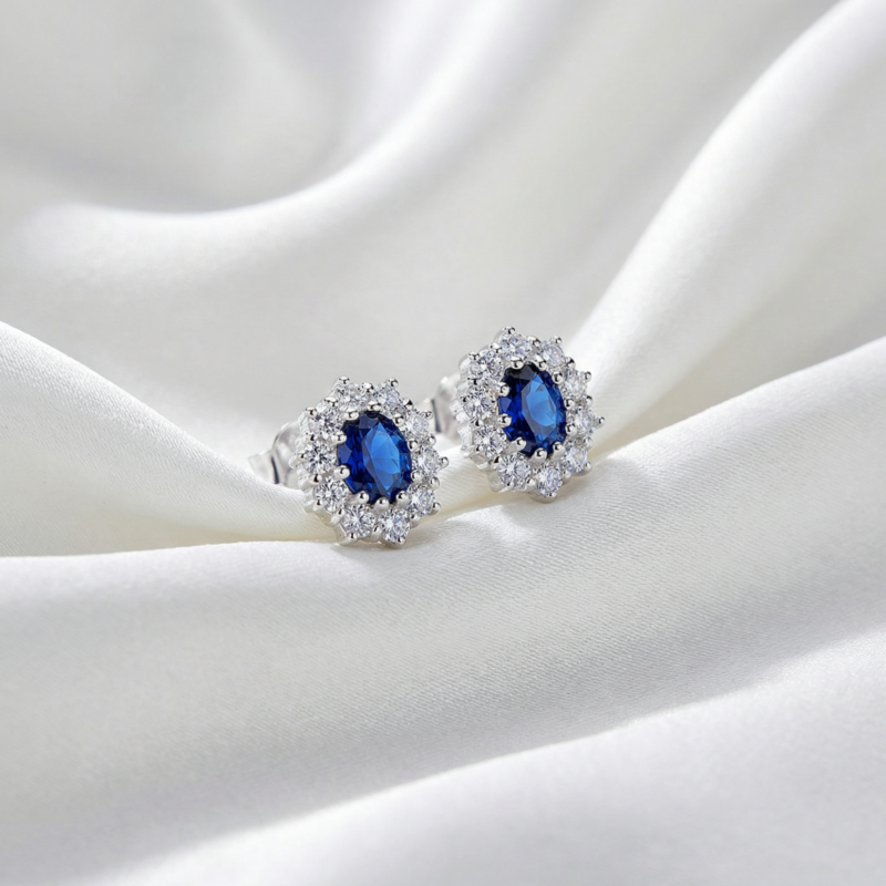 Ohrringe "Princess" aus 925 Sterling Silber mit weißem Zirkonia