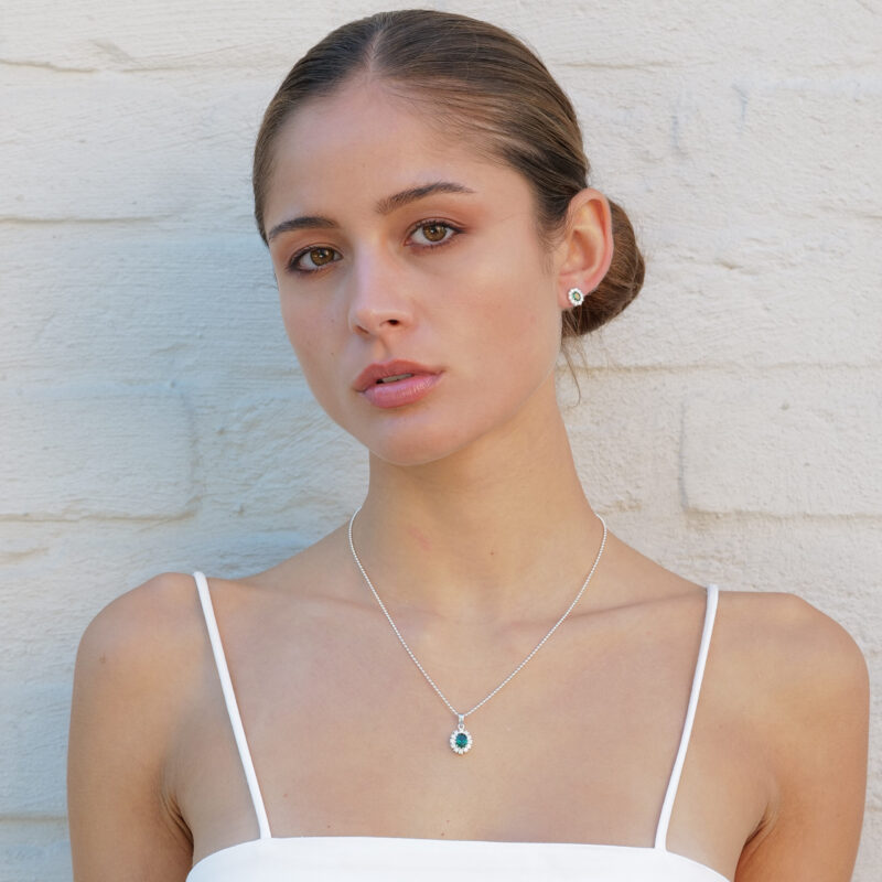 Alternative view of Kette "Princess" aus 925 Sterling Silber mit grünem Zirkonia