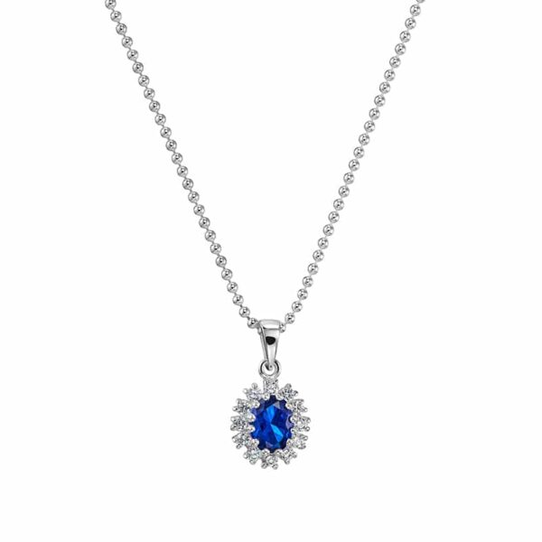 Alternative view of Kette "Princess" aus 925 Sterling Silber mit blauem Zirkonia