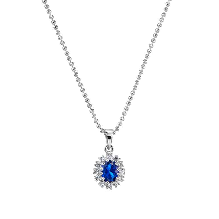 Alternative view of Kette "Princess" aus 925 Sterling Silber mit blauem Zirkonia